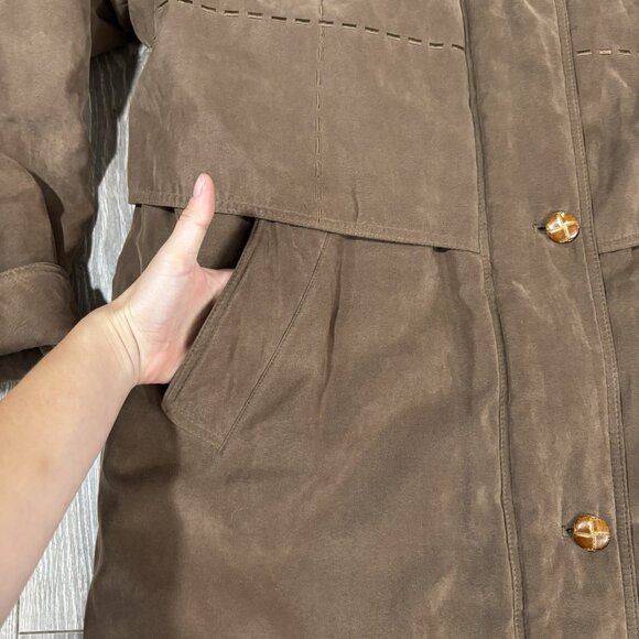 VTG Fennelli Limited Edition Womens Full Length Brown Winter Coat Size 15/16 Fur - Picture 6 of 16